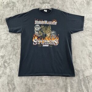 Vintage Sturgis Bike Rally 2005 T-Shirt‎ Mens XL Wolf Mt. Rushmore Black Wolves
